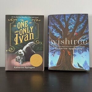 2 book set: The One and Only Ivan & Wishtree by Katherine Applegate.